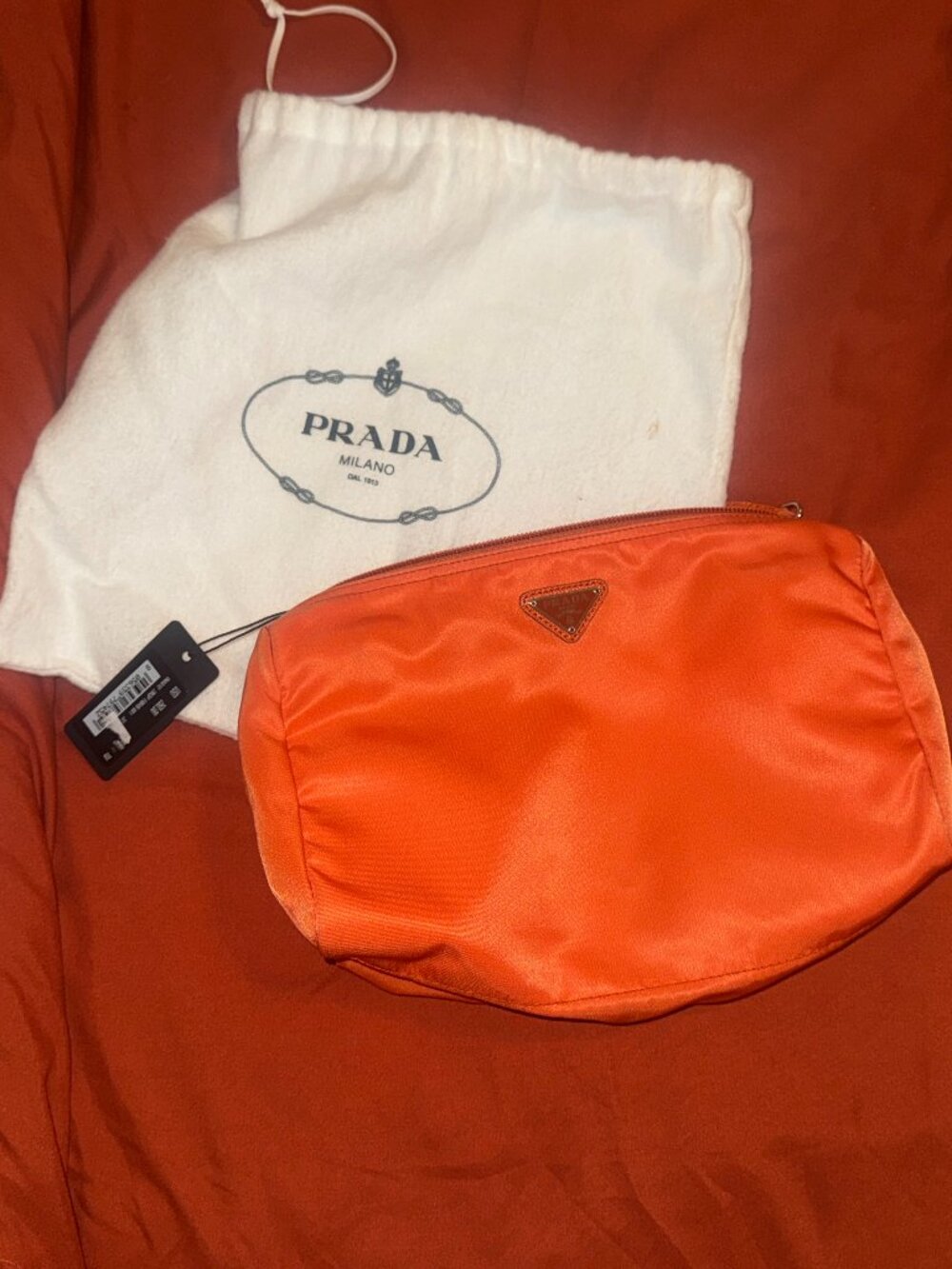 Nylon Vela Cosmetic Pouch Orange